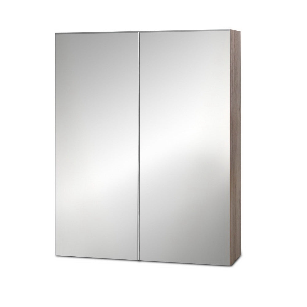 Bathroom Mirror Cabinet 600mm Oak Storage Wall Mounted Vanity Unit