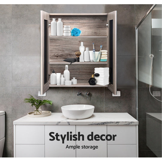 Bathroom Mirror Cabinet 600mm Oak Storage Wall Mounted Vanity Unit | Bathroom Cabinets, Cupboards & Storage