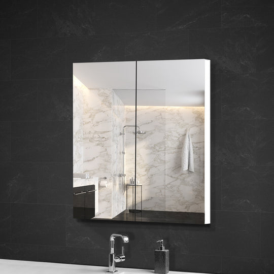 Bathroom Mirror Cabinet 600x720mm White