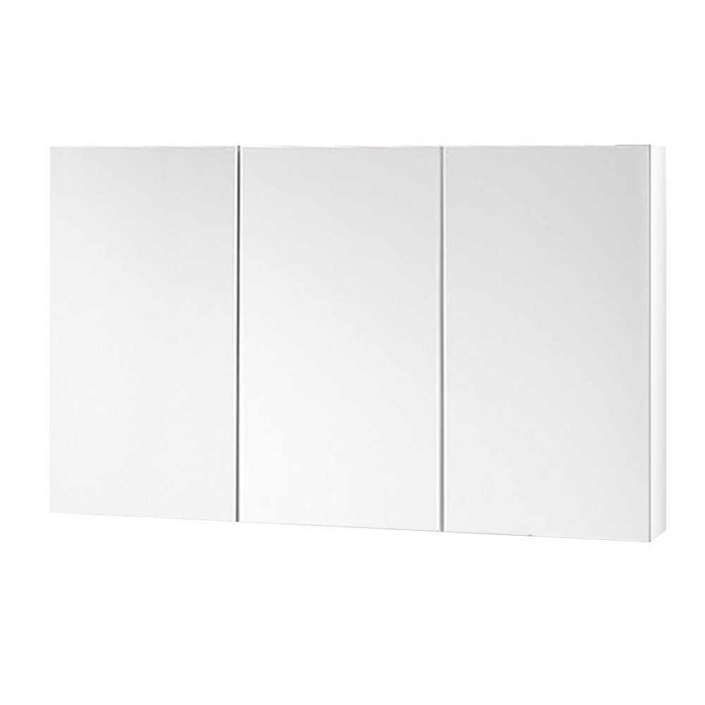 Bathroom Mirror Cabinet White 3 Door Wall Storage with Shelves