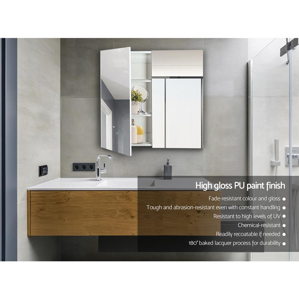 Bathroom Vanity Mirror Cabinet 750x720mm White