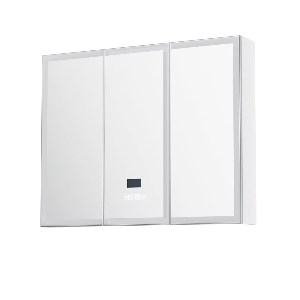 Bathroom Mirror Wall Cabinet LED Light Vanity Storage Organiser