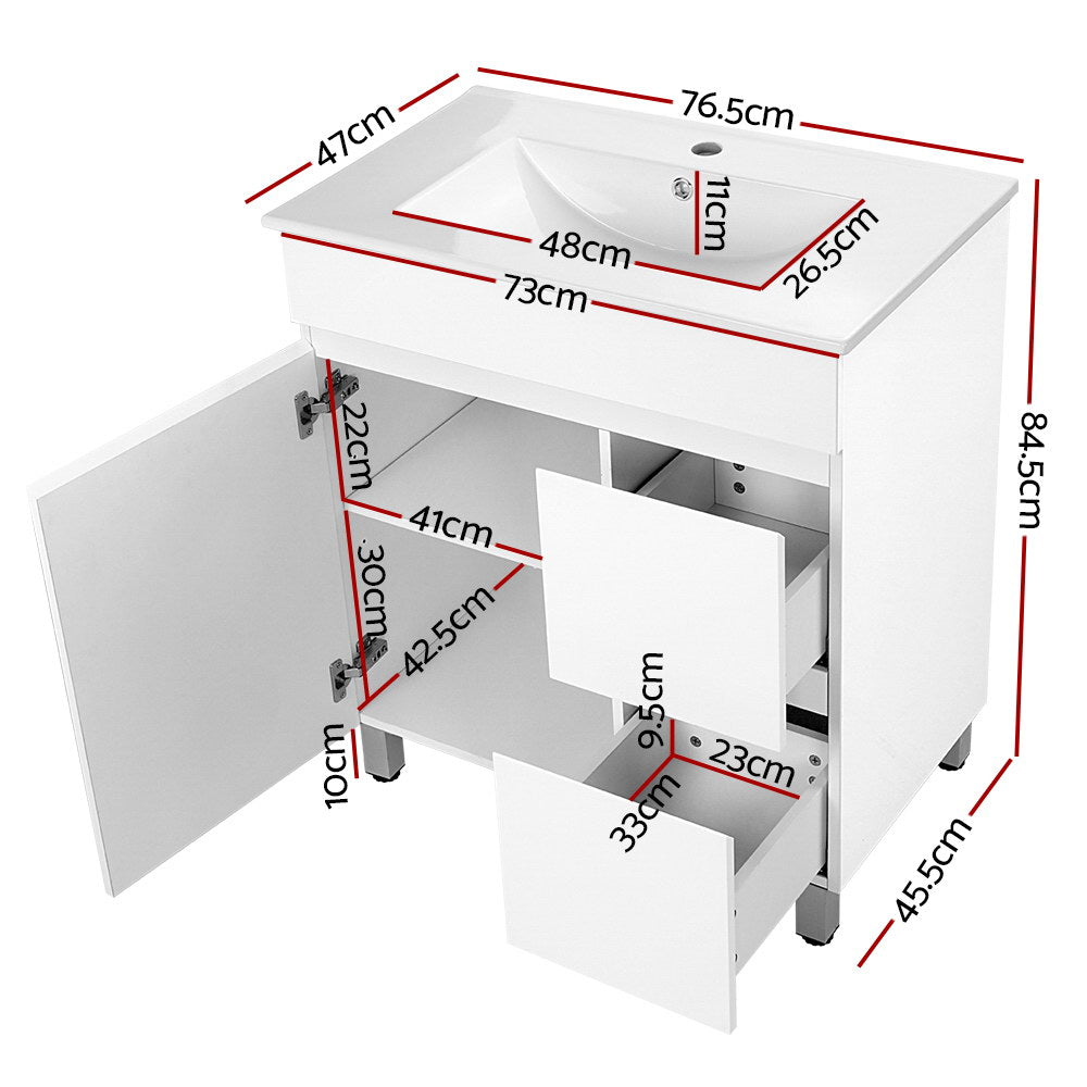 765mm Freestanding Vanity Unit Bathroom Basin Cabinet Storage Furniture