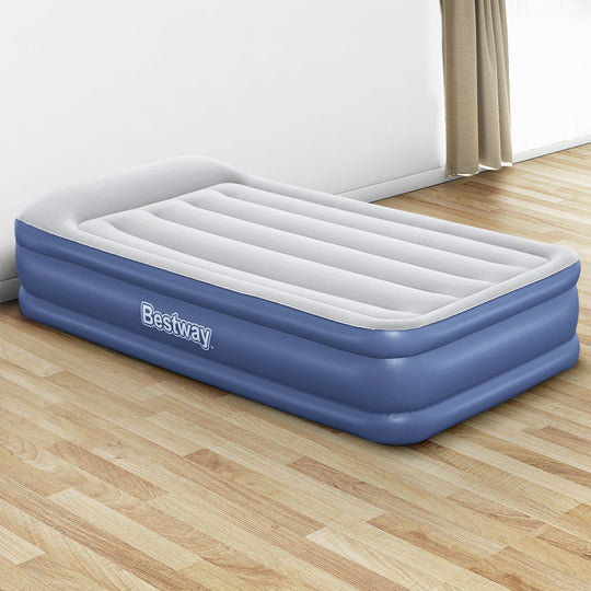 Air Mattress Inflatable Bed 46Cm Airbed Single Blue - Inflatable Mattresses