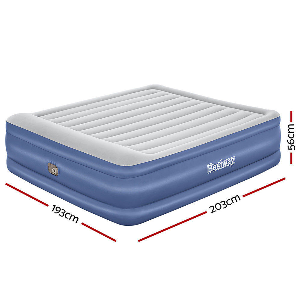 King Air Mattress Inflatable Bed 56cm Blue Airbed