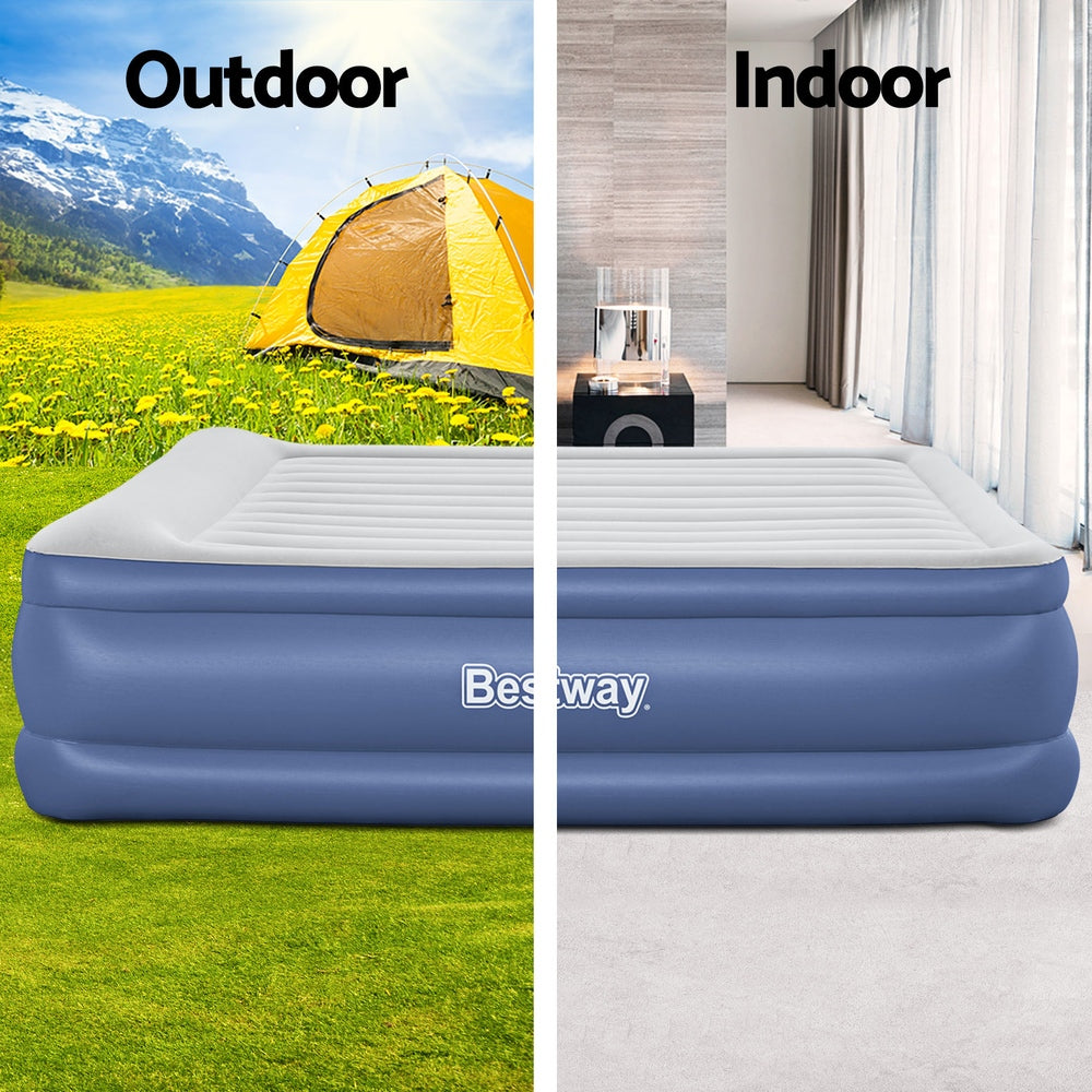 King Air Mattress Inflatable Bed 56cm Blue Airbed