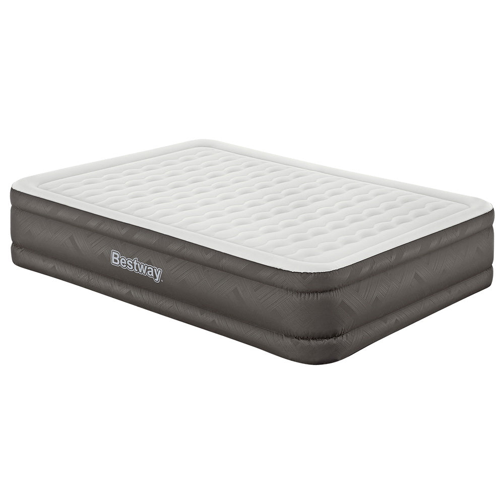 Queen Air Mattress Inflatable Bed 46Cm Airbed Grey Camping Beds