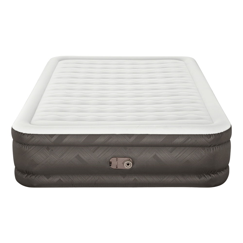 Queen Air Mattress Inflatable Bed 46Cm Airbed Grey Camping Beds