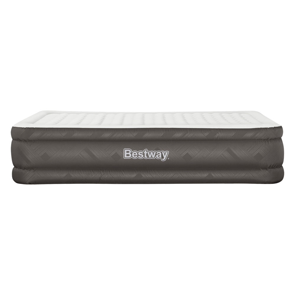 Queen Air Mattress Inflatable Bed 46Cm Airbed Grey Camping Beds