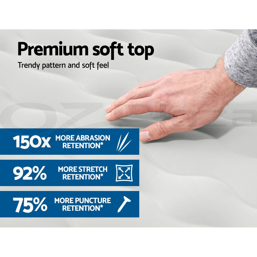 Queen Air Mattress Inflatable Bed 46Cm Airbed Grey Camping Beds