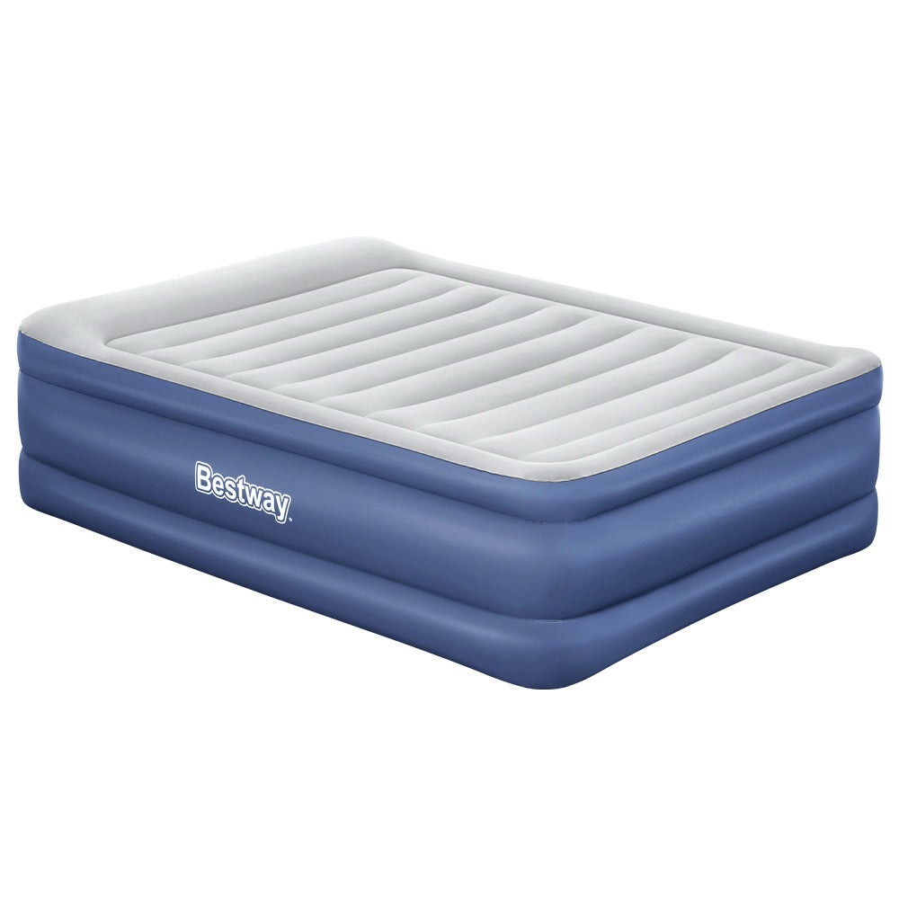 Queen Air Bed Inflatable Mattress 61cm Sleeping Mat Battery Built-in Pump