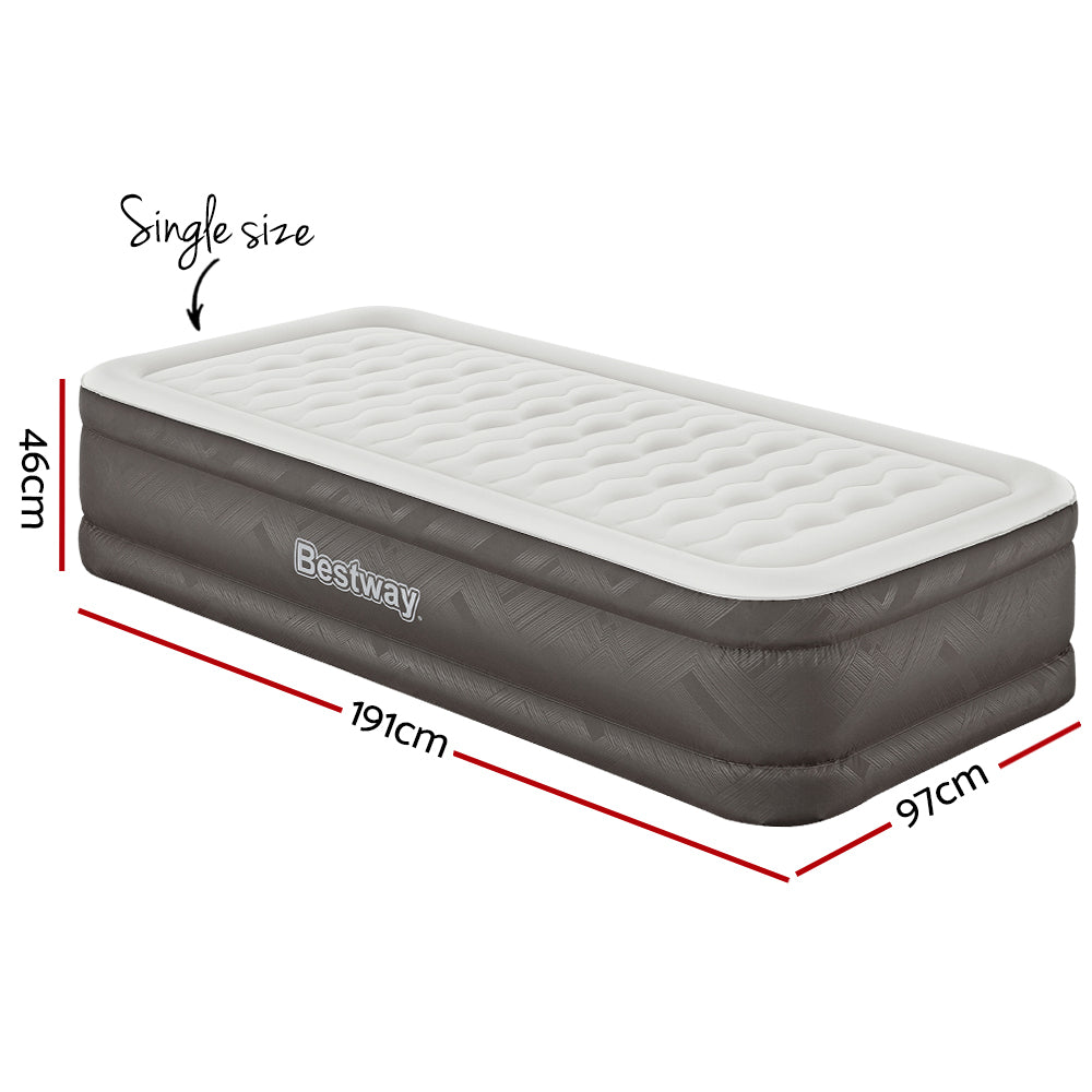 Air Mattress Single Inflatable Bed 46Cm Airbed Grey | Single