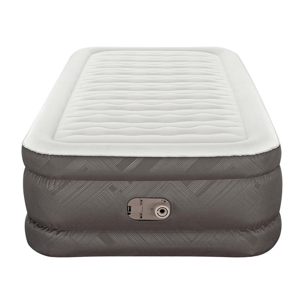 Air Mattress Single Inflatable Bed 46Cm Airbed Grey, Grey colour