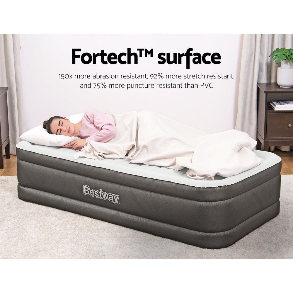 Grey colour - Air Mattress Single Inflatable Bed 46Cm Airbed Grey