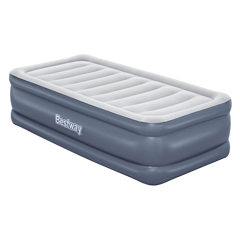 Single Inflatable Air Bed Built-in Pump Portable Camping Mattress (51CM)