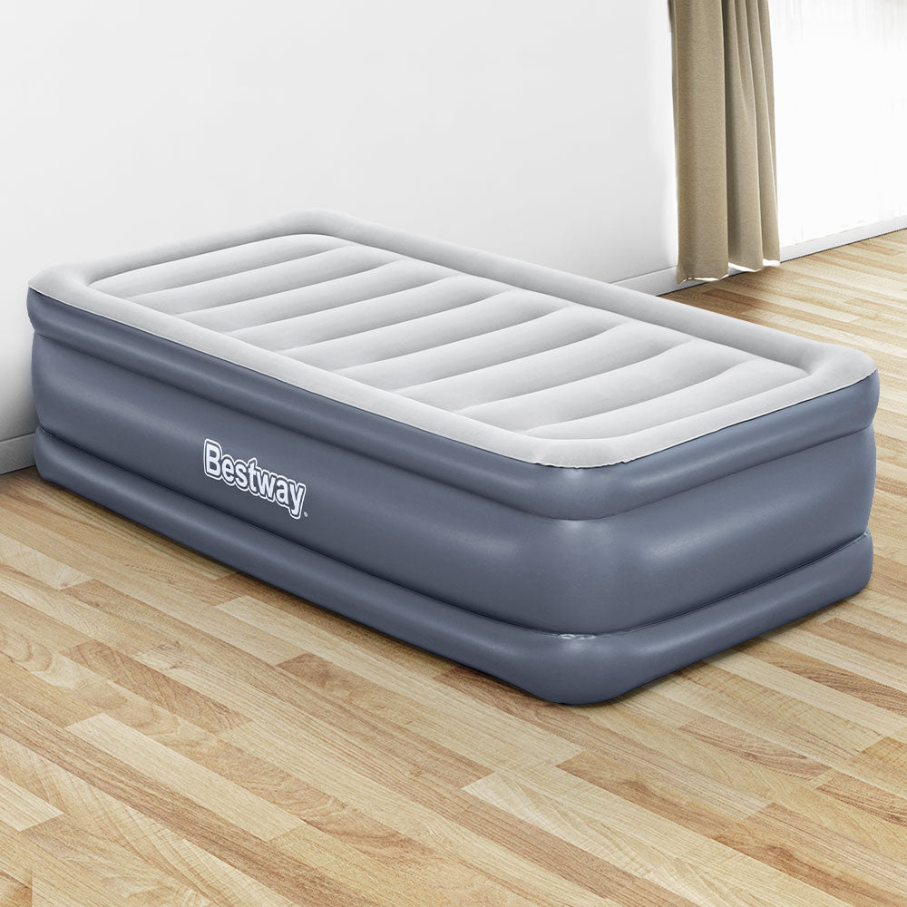Single Inflatable Air Bed Built-in Pump Portable Camping Mattress (51CM)