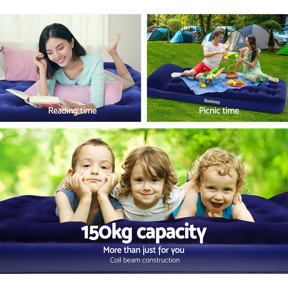 Single Size Inflatable Air Mattress - Navy