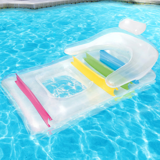 Pool Float Inflatable Lounge Seat Pillow Bed with Beach Floats Swimming Seatcolourful