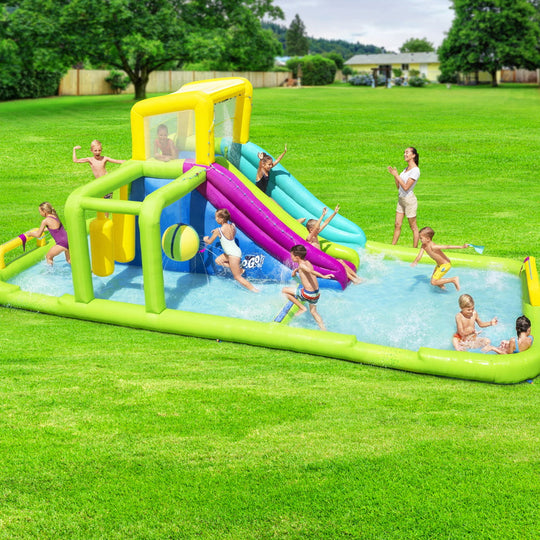Kids Water Slide Park 710X310X265Cm - Above Ground Play Pool
