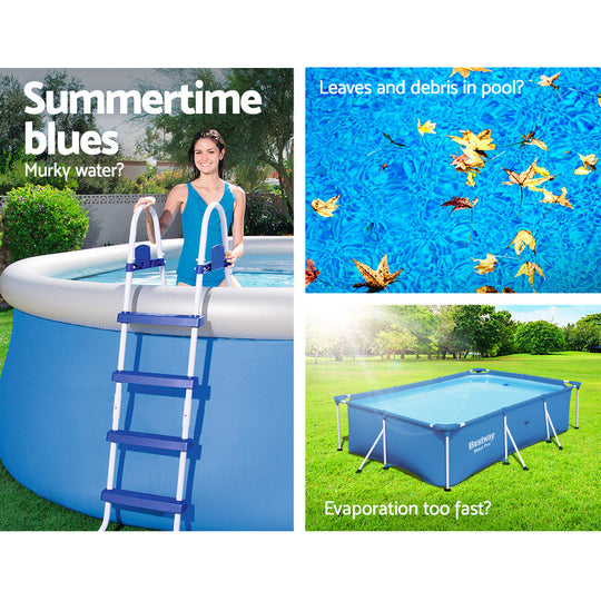 Above Ground Pool Cover 4.04X2.12M Pe Blanket - Pool Covers & Accessories