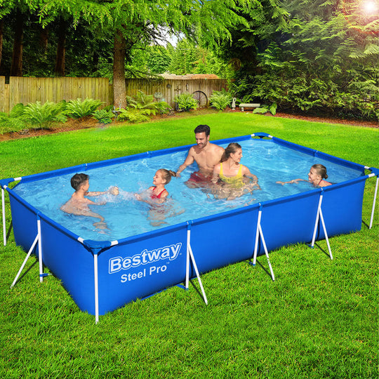 400X211X81Cm Steel Frame Above Ground Pool 5700L - Bestway Swimming Rectangular Pro