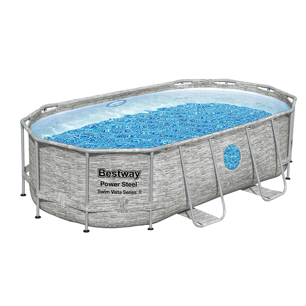 427X250X100Cm Steel Frame Above Ground Pool W/ Filter Pump & Ladder 7250L