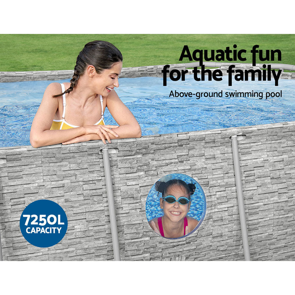 427X250X100Cm Steel Frame Above Ground Pool W/ Filter Pump & Ladder 7250L