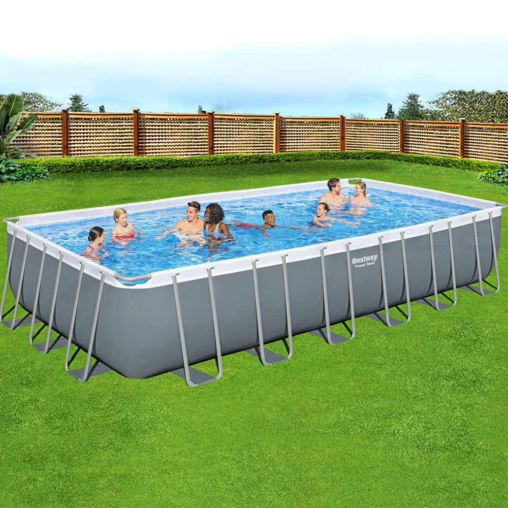Steel Frame Above Ground Swimming Pool Set with Ladder Filter Pump 30045L