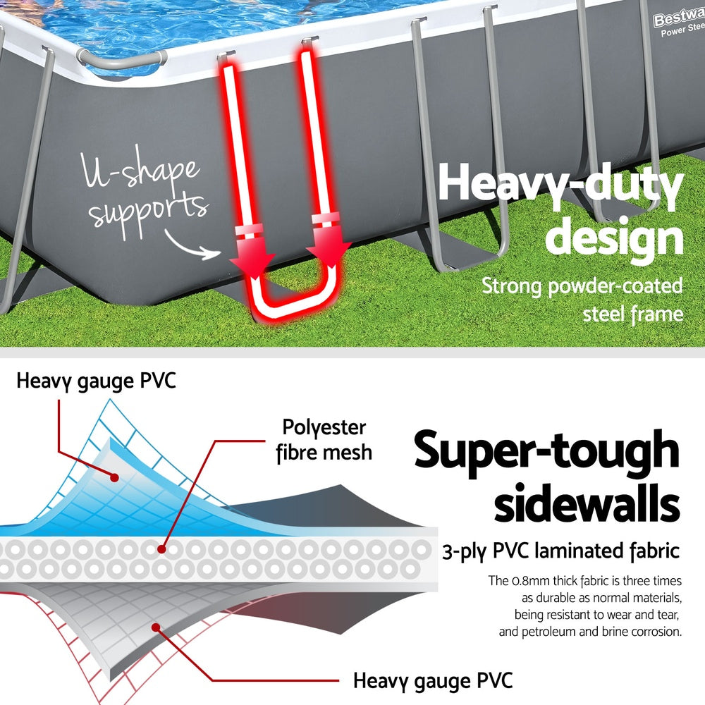 Steel Frame Above Ground Swimming Pool Set with Ladder Filter Pump 30045L