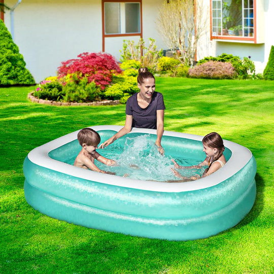 200X146X48Cm Inflatable Above Ground Swimming Pool 450L - Kids Play Pools Outdoor