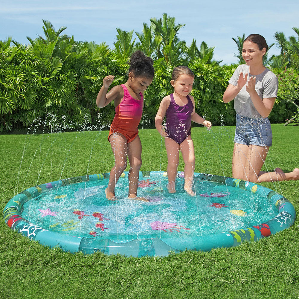 Kids Round Inflatable Splash Pool Sprinkler Marine 165cm, 165Cm