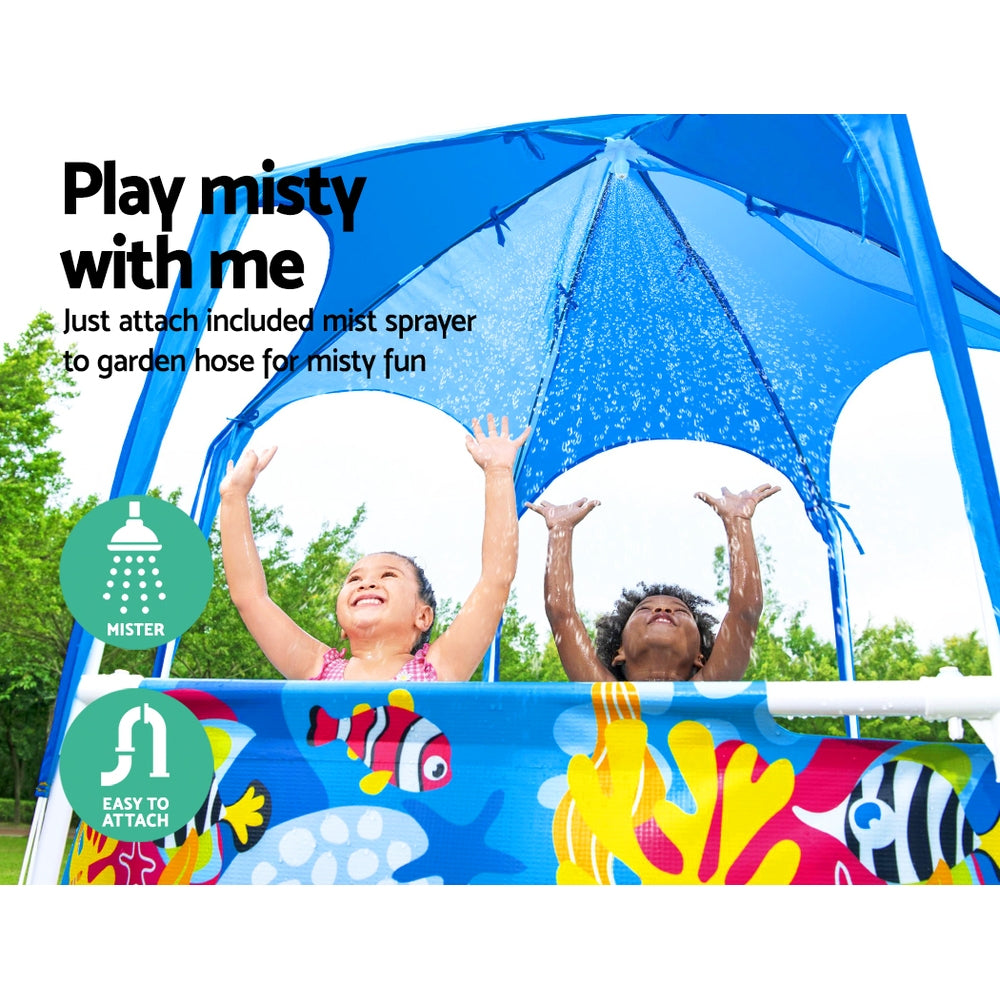 Kids Pool 183X51Cm Steel Frame Swimming Play Pools Canopy 930L