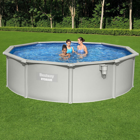 Swimming Pool Steel Frame Round Pool Set 457cm w/ Filter Ladder 17430L