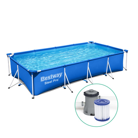 4M Above Ground Swimming Pool and Steel Frame Filter Pump