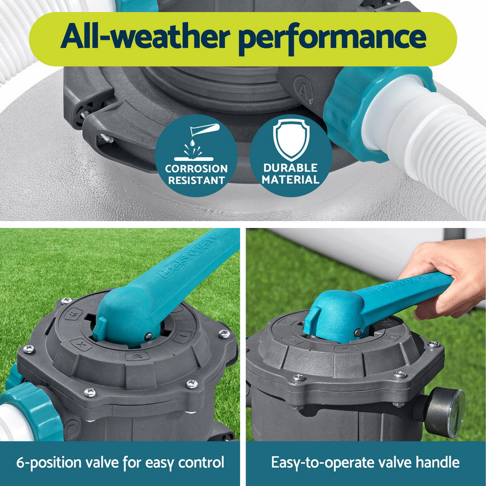 Pool Pump Sand Filter 3000Gph 11355L/H Pools Flowclear Filters with Swimming Pools