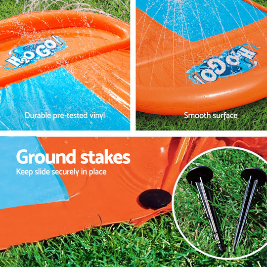 Water Slide Kids Slip 488Cm Dual Slides Inflatable Splash Pad - Bestway Double Toy Outdoor