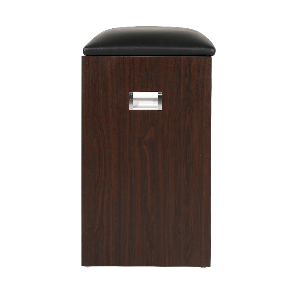 Shoe Rack Cabinet Bench 3-tier 15 Pairs Walnut