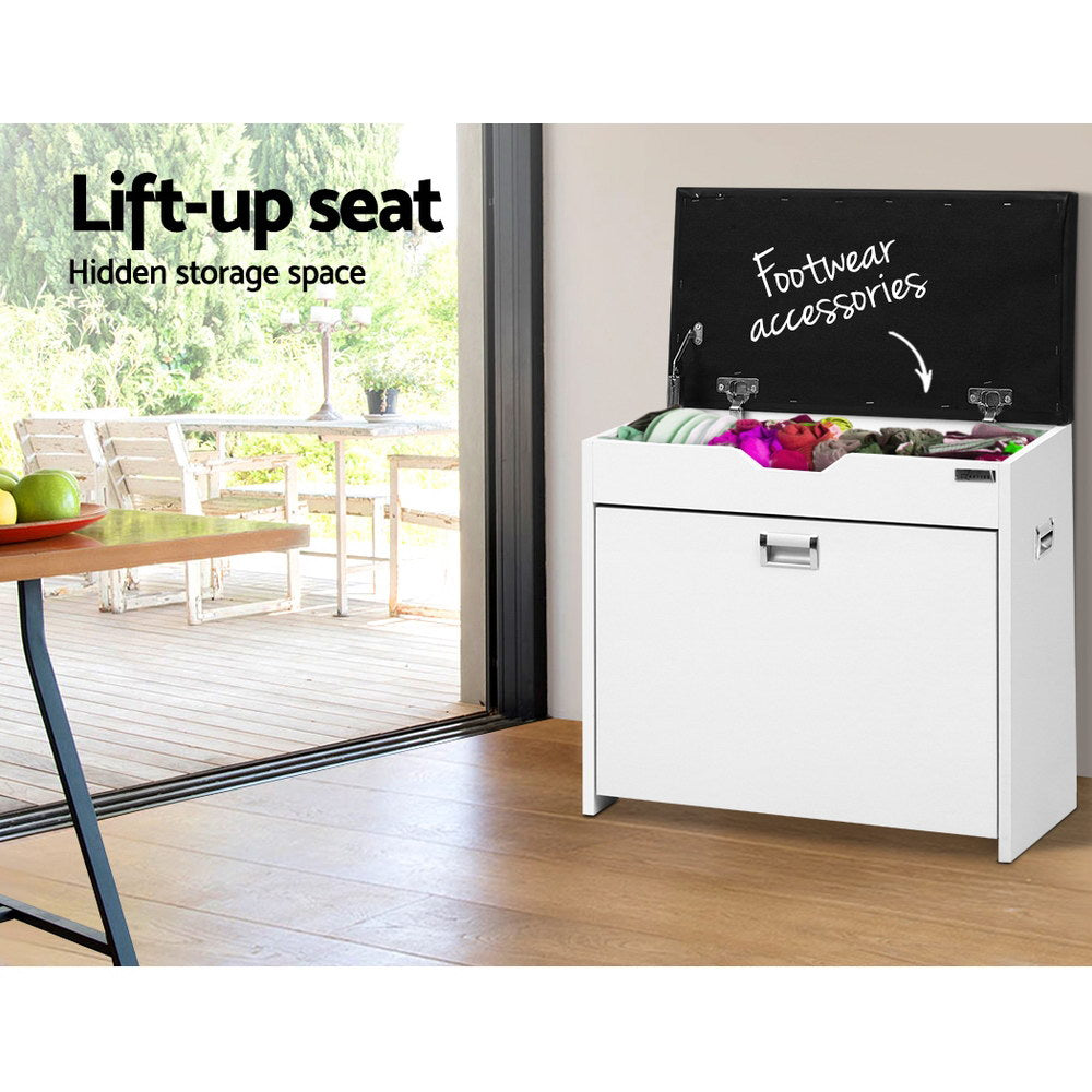 Shoe Rack Cabinet Bench 3-tier 15 Pairs White