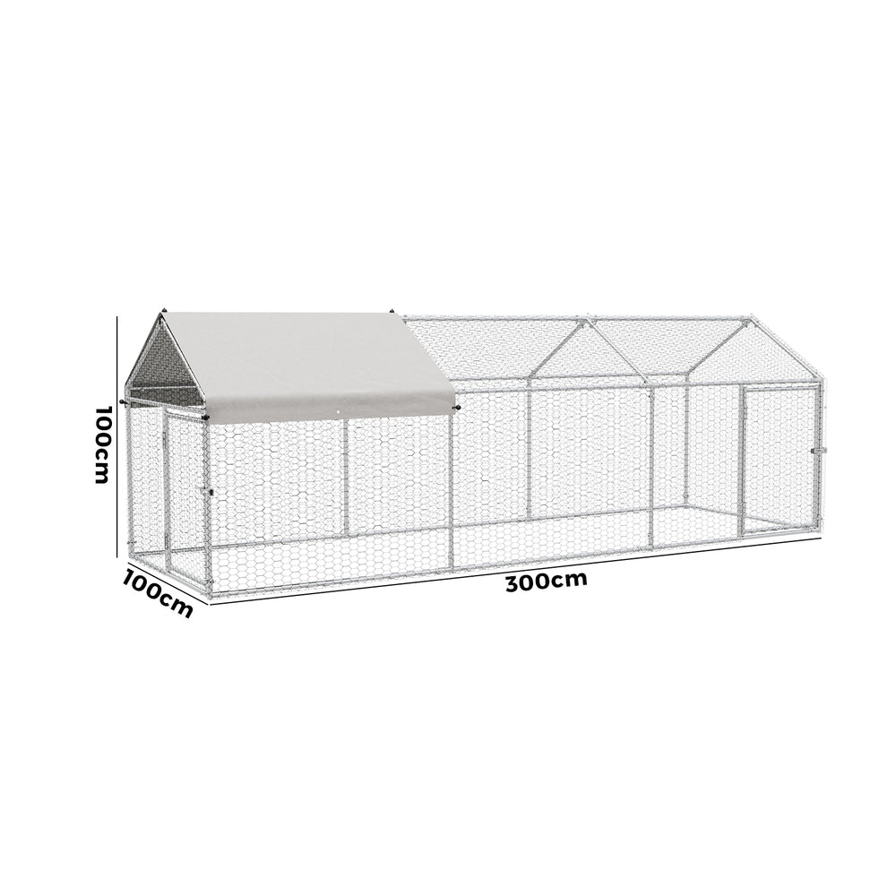 Chicken Coop Large Galvanised Steel 3x1x1cm