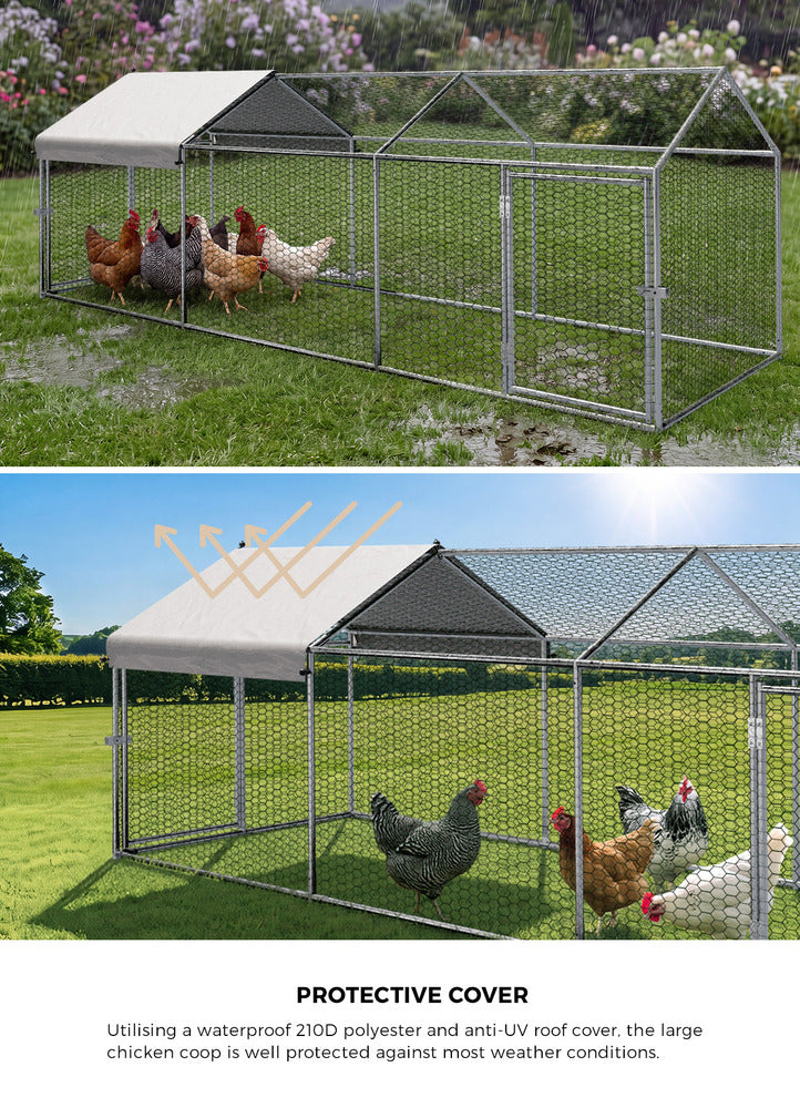 Chicken Coop Large Galvanised Steel 3x1x1cm