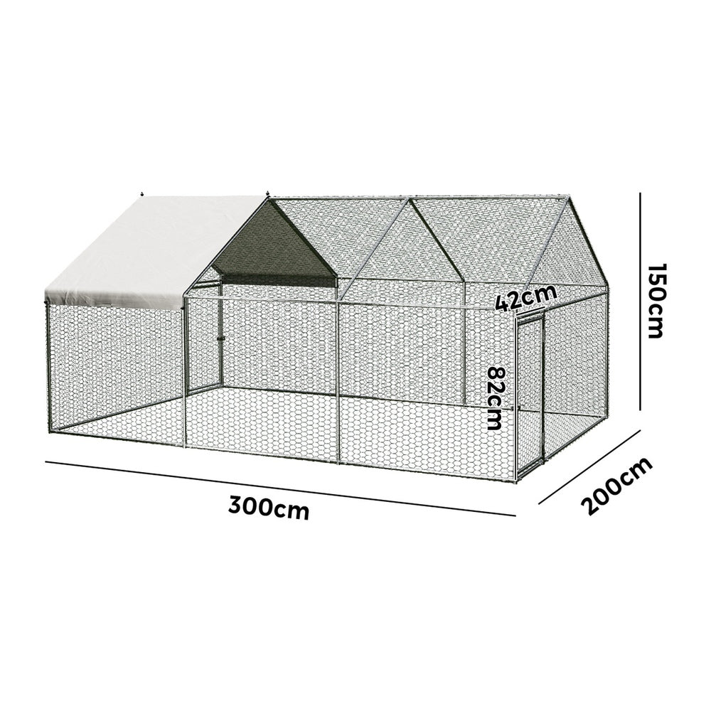 Chicken Coop Large Galvanised 3x2x1.5cm