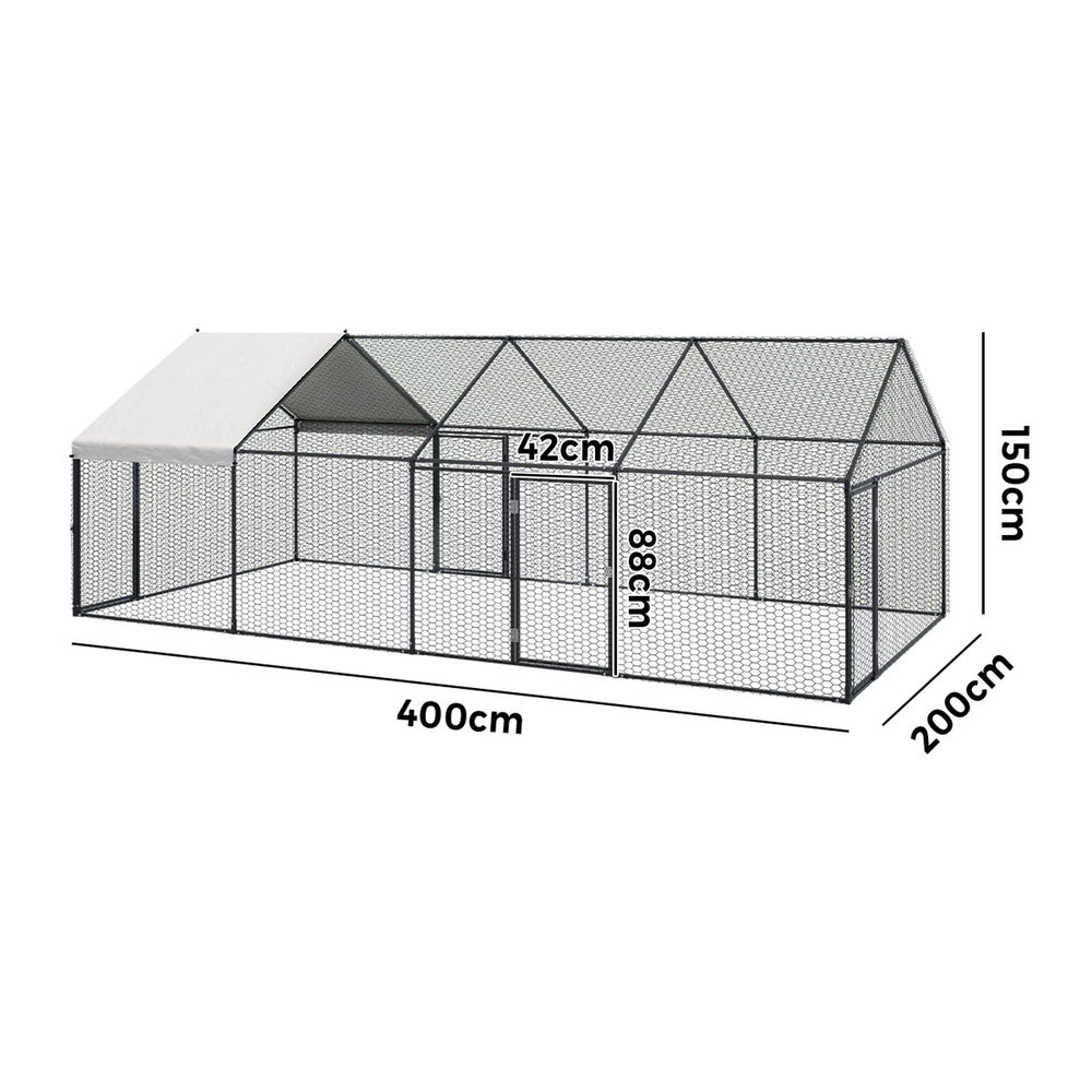 Chicken Coop Large Galvanised 4x2x1.5cm
