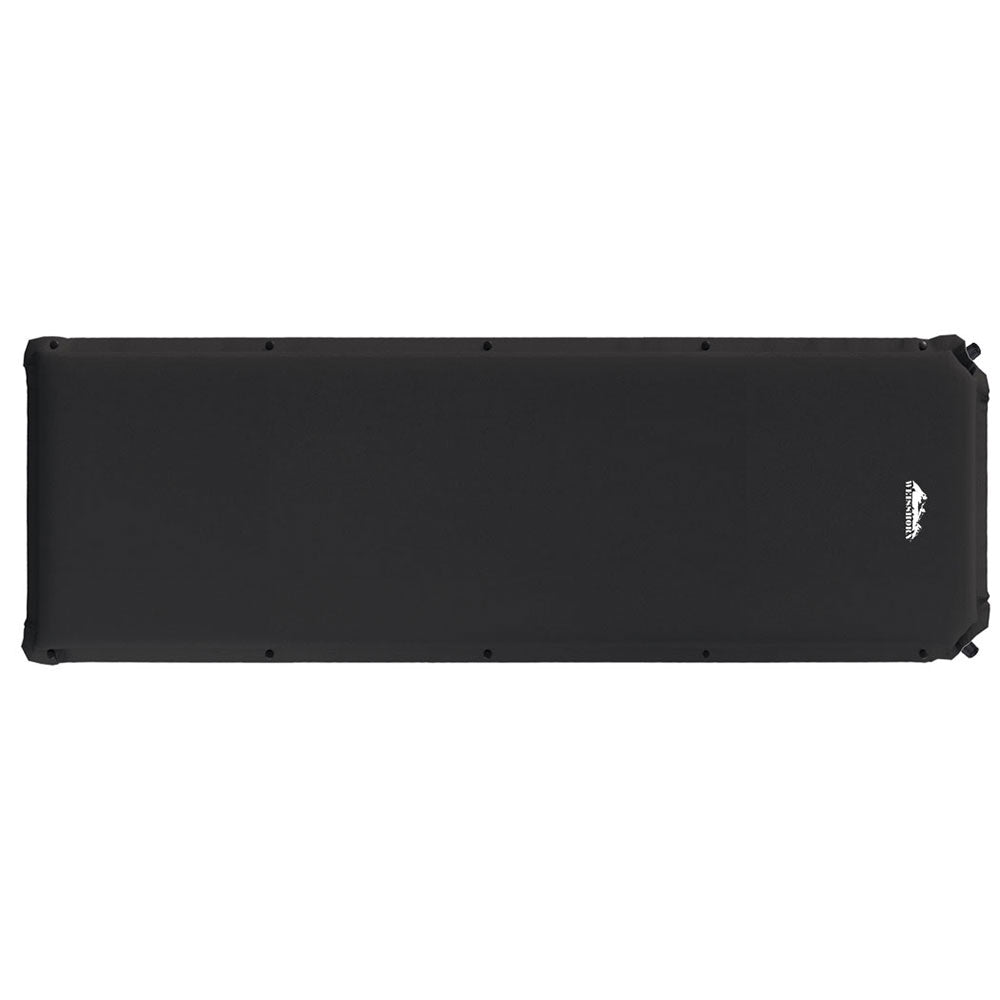 Black Self Inflating Camping Mattress Single Outdoor Sleeping Pad