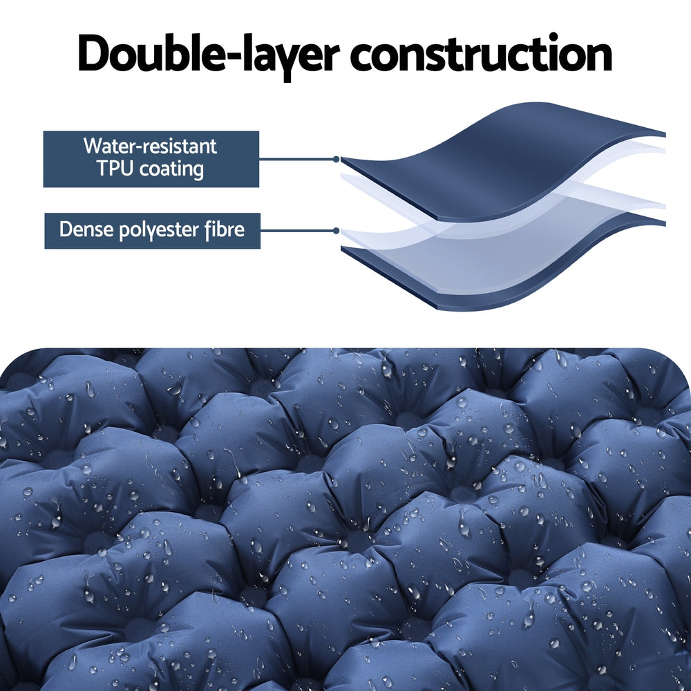 Single Pillow Self-Inflating Camping Mattress with Carry Bag Portable