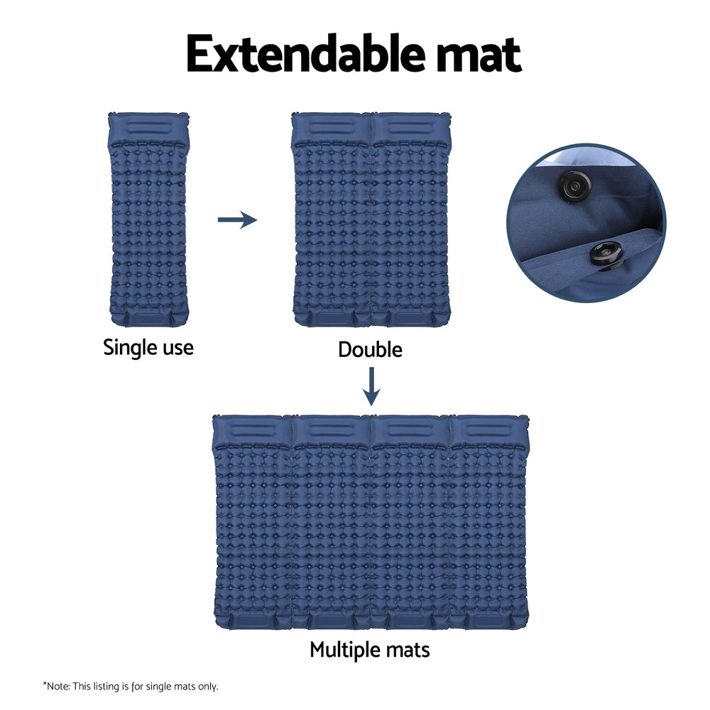 Single Pillow Self-Inflating Camping Mattress with Carry Bag Portable