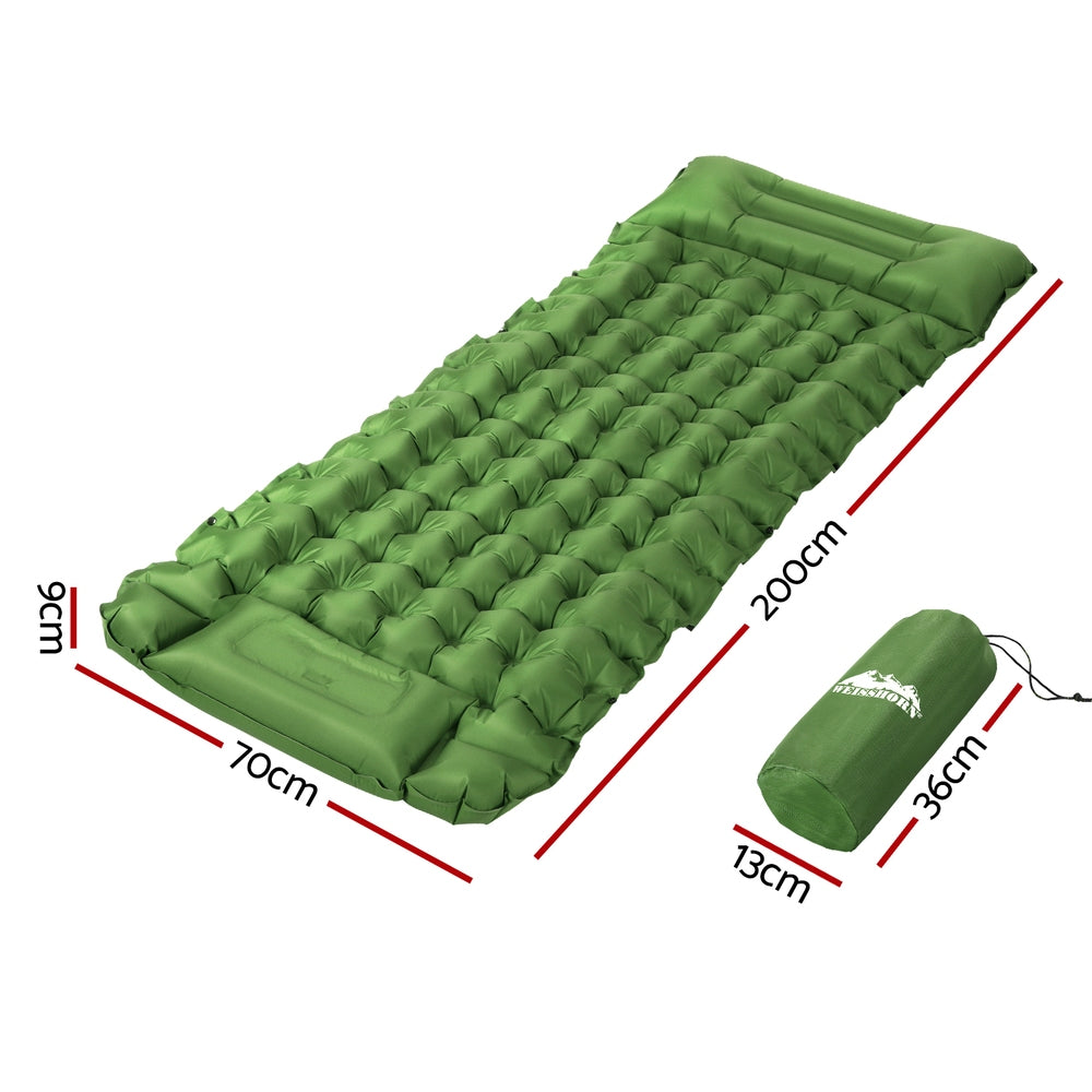 Self Inflating Camping Mattress Single with Pillow Portable Sleeping Pad