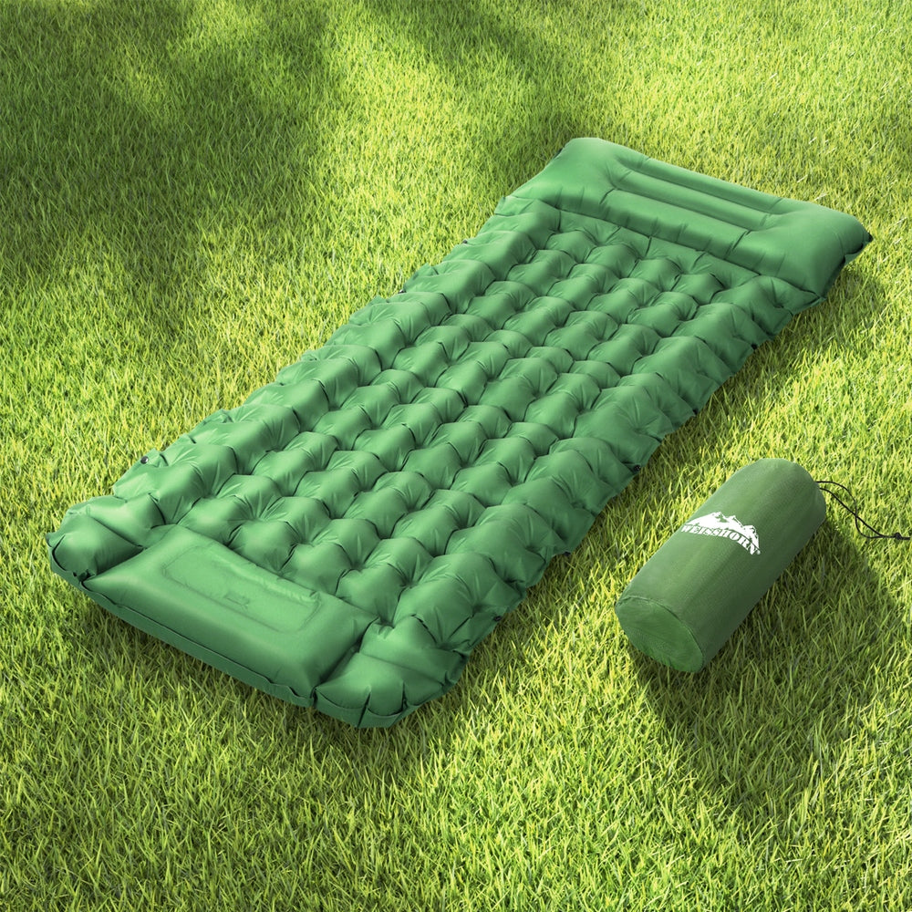 Self Inflating Camping Mattress Single with Pillow Portable Sleeping Pad
