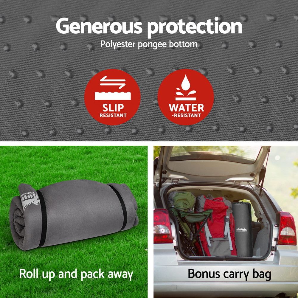 Self Inflating Mattress 10Cm Camping Sleeping Mat Air Double Grey