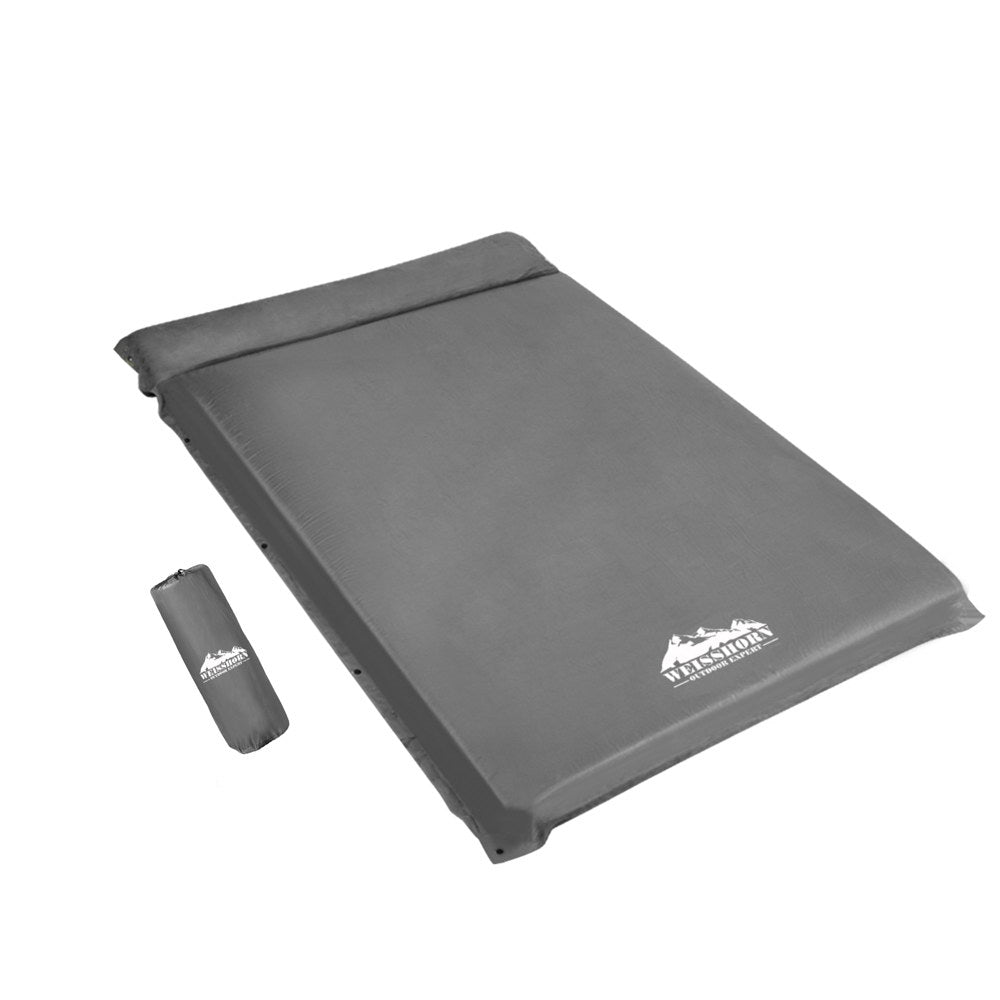 Self Inflating Mattress 10Cm Camping Sleeping Mat Air Double Grey