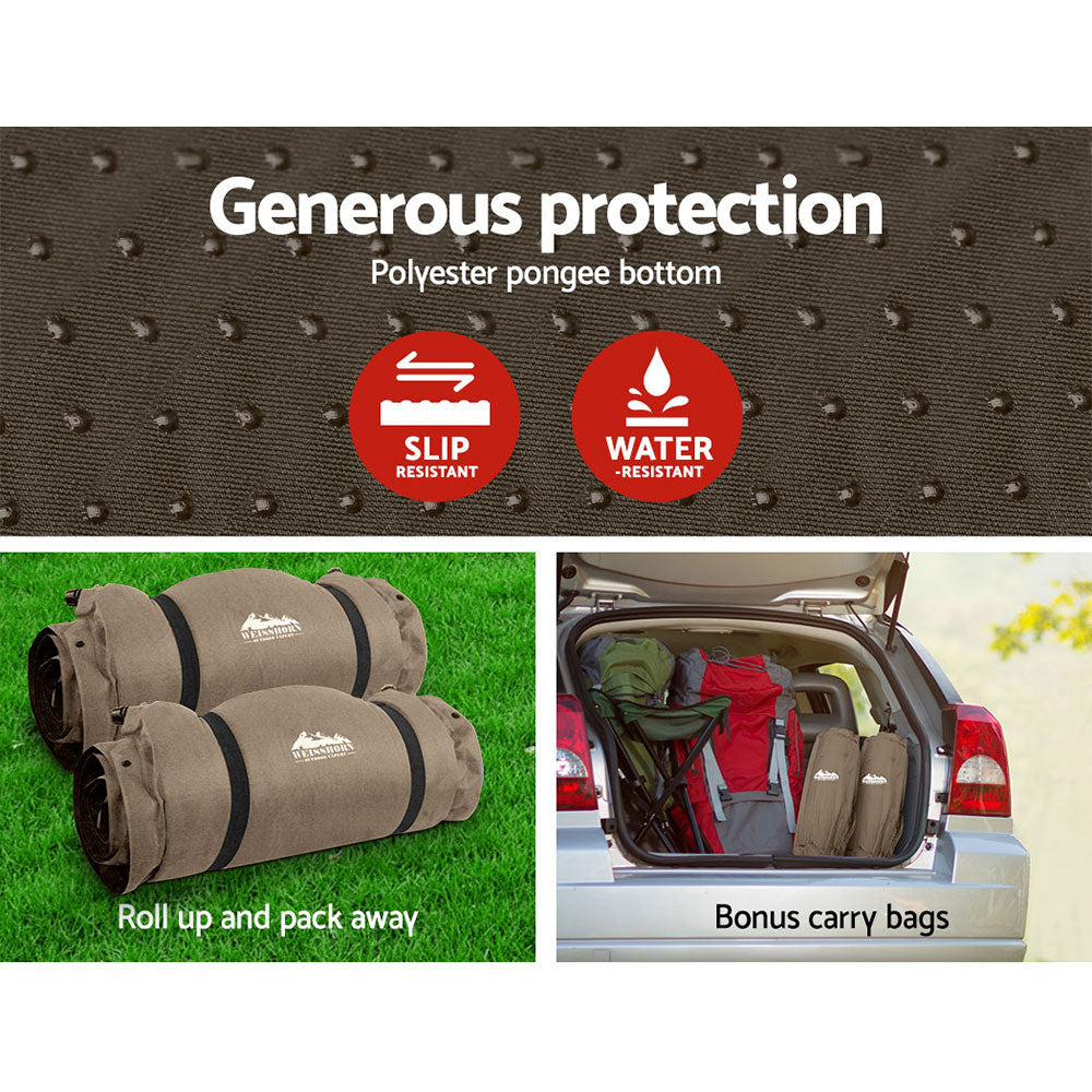 Self Inflating Mattress Camping Sleeping Mat Air Bed Pad Double Coffee 10CM